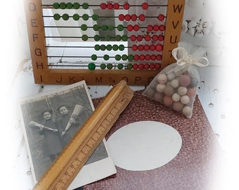 Antike Abacus Rechentafel und Lineal Physikheft