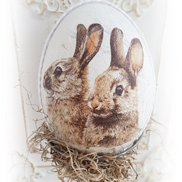 Shabby vintage Pappe Osterei Ostern Candycontainer