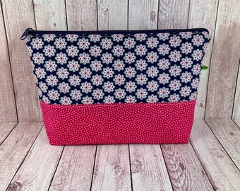 Cosmetic bag blue red bag girls stuff toiletry bag toiletry bag girls customizable cosmetic bag