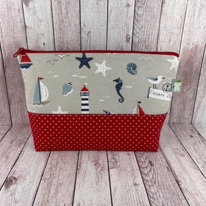 Kosmetiktasche maritim, kleine Kulturtasche, Kulturbeutel Mädchen, Geschenk Mädchen, Kosmetiktasche personalisiert,