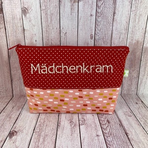 Kosmetiktasche Mädchen, Täschchen Mädchenkram, Kosmetiktasche personalisiert, Geschenk mit Namen, Kulturbeutel Kinder, Schlampermäppchen,
