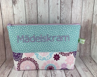 Cosmetic bag bag girl stuff personalized toiletry bag toiletry bag pink turquoise