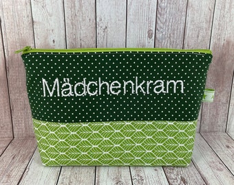Cosmetic bag green personalized toiletry bag pencil case cosmetic bag girls