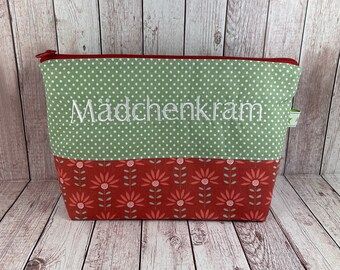 Kosmetiktasche Mädchenkram Tasche mit Namen kleine Kulturtasche Kulturbeutel personalisiert Geschenk Mädchen Schlampermäppchen