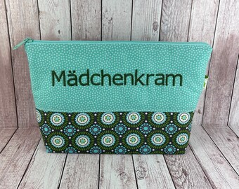 Kosmetiktasche Mädchenkram, Kosmetiktäschchen, personalisiert, Kulturbeutel, Kulturtasche, Tasche Mädchenkram, Waschbeutel,