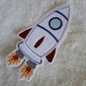 Patch Weltraum Rakete gestickt Filz Applikation Reflektor