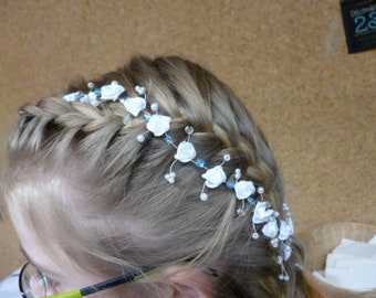 Pearl ribbon - hair band - for communion/wedding