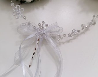 Hair accessories communion hair vine hair accessories white or ivory