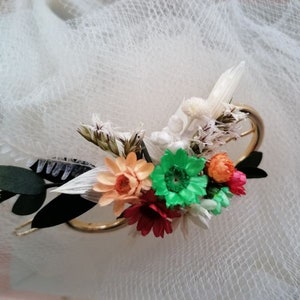 Hair clip boho style, hair accessories dried flowers, mini loop hair clip-geometric hair clips image 8