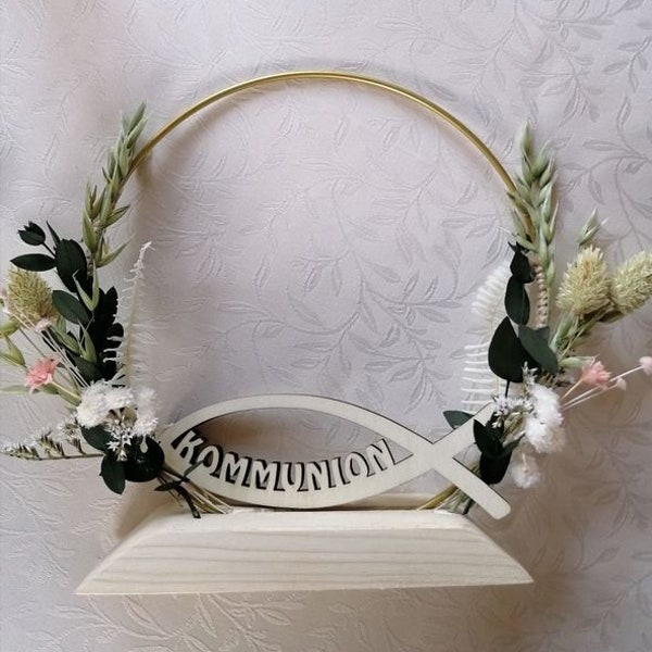 Tischdeko Blumenring Boho, Kommuniondeko, Hochzeit, Tischnummer
