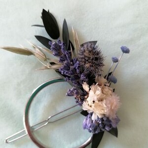 Hair clip boho style, hair accessories dried flowers, mini loop hair clip-geometric hair clips image 5