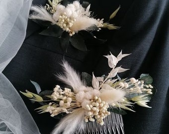 Haarschmuck /Taschenboutonniere  im Boho Style -Bohohochzeit-Ansteckkarte