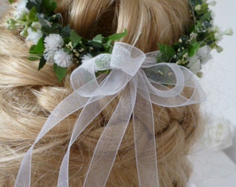 Hair ornament communion bun wreath