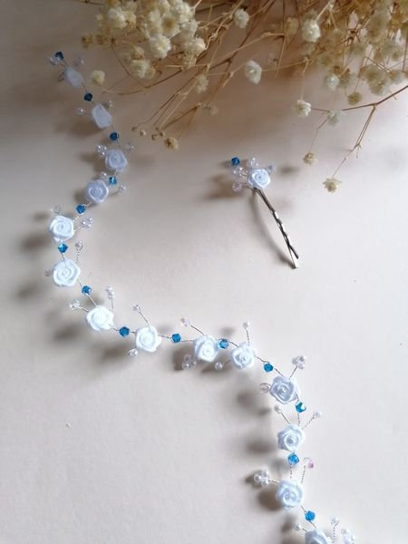 Perlenband Haarband zur Kommunion/ Hochzeit Bild 5