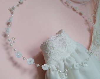 Hair accessories communion hair garland white hair wreath