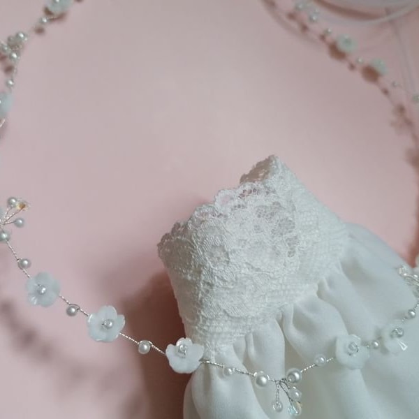 Hair accessories communion hair garland white hair wreath