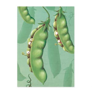 A6 Postkarte Erbsen Give peas a chance