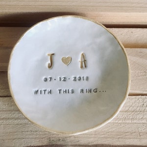 Personalizable glazed jewelry dish ring dish small