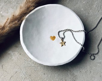 Rustic jewelry dish "HEART" ring dish wedding