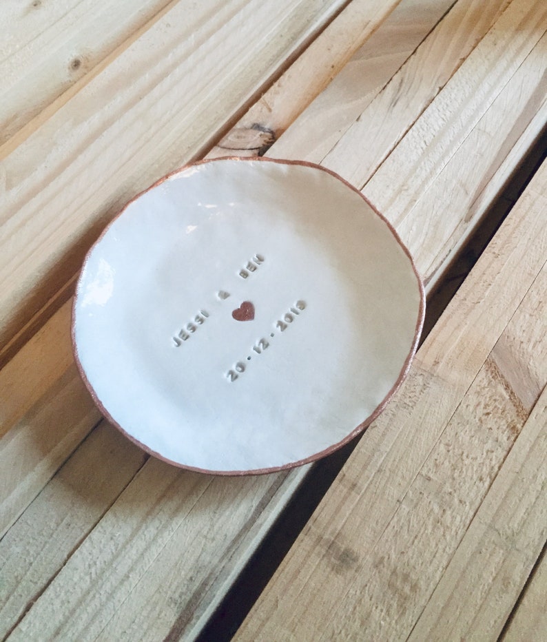 Personalizable glazed ring dish wedding large image 2