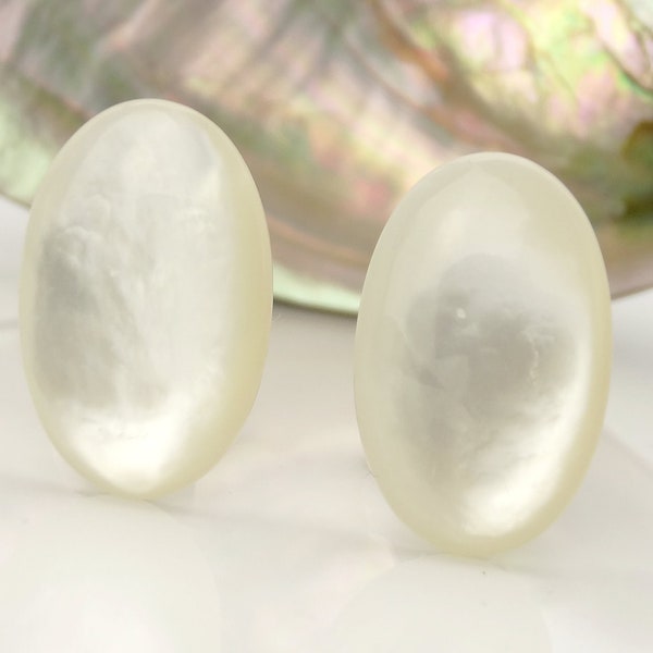 Mother of pearl ear clips - mother of pearl ear clips