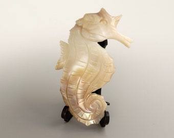 Seepferdchen aus Muschel handgeschnitzt  -  seahorse made of shell handcrafted