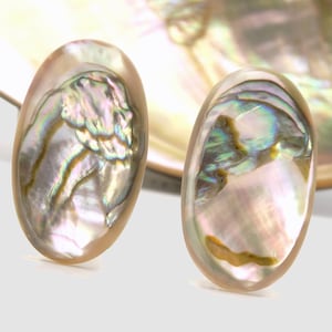 Parelmoer oorclips rode abalone - parelmoer oorclips rode abalone