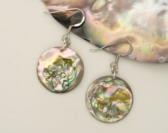 Boucles d'oreilles nacre rouge abalone