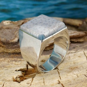 Silver ring sterling silver 925 size 54 with coral inlay - silver ring sterling silver 925 size 54 with coral inlay