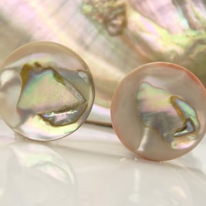 Parelmoer oorclips rode abalone