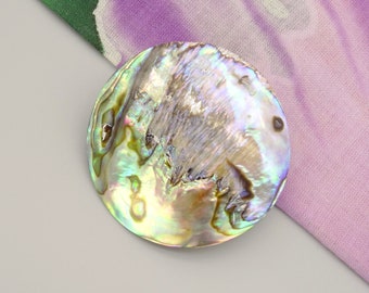 Paua Haarspange rund sehr klein - paua shell barrette round very small