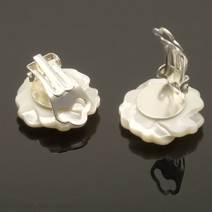 Mother-of-pearl ear clips roses mother of pearl ear clips roses image 2