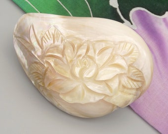 Perlmutt Haarspange Rose - Mother of pearl barrette rose