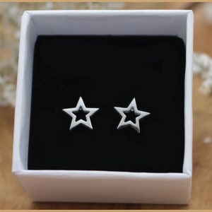 Stud earrings star Christmas winter silver