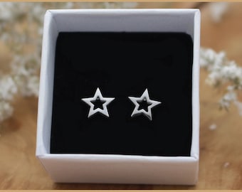 Stud earrings star Christmas winter silver