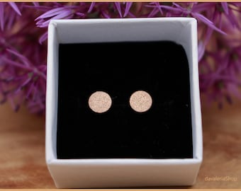 Earrings Circle Glitter Festive Rose Rose Gold