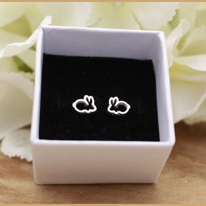 Bunny rabbit stud earrings small color picker image 6