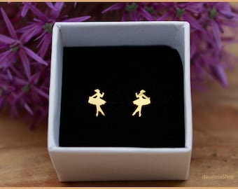 Earrings Ballerina Ballet Dancer gold