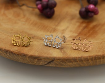 Stud earrings cat tomcat large - color selection