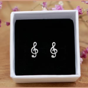 Earrings Music Note Clef silver