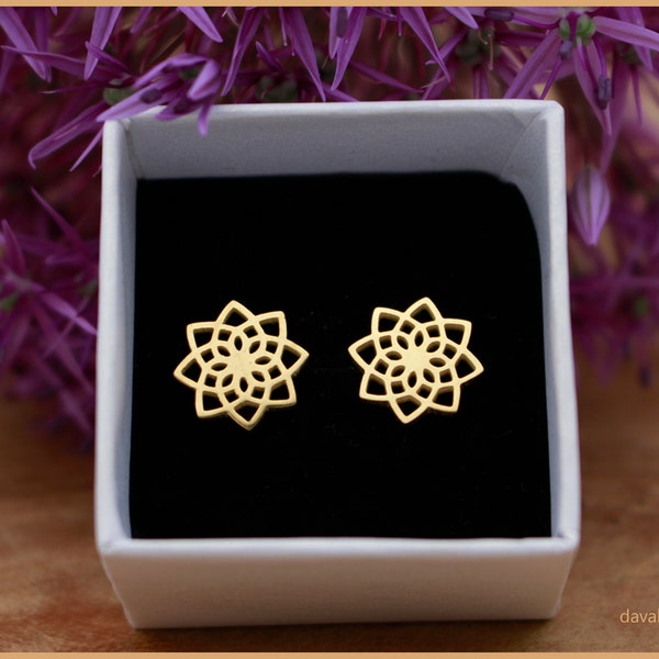 Earrings Flower Mandala gold