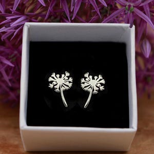 Stud Earrings Dandelion Wish Silver