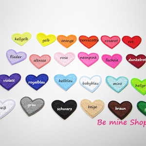 2er Set Aufnäher Aufbügler Patch Bügelbild Applikation Herz Herzchen