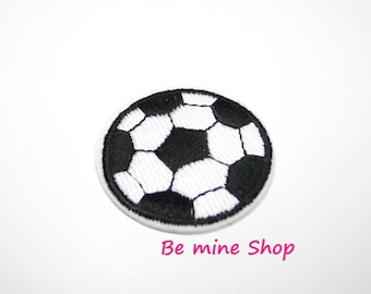 Fußball Sport Ball Aufnäher Aufbügler Patch Bügelbild Applikation schwarz weiß Kinder