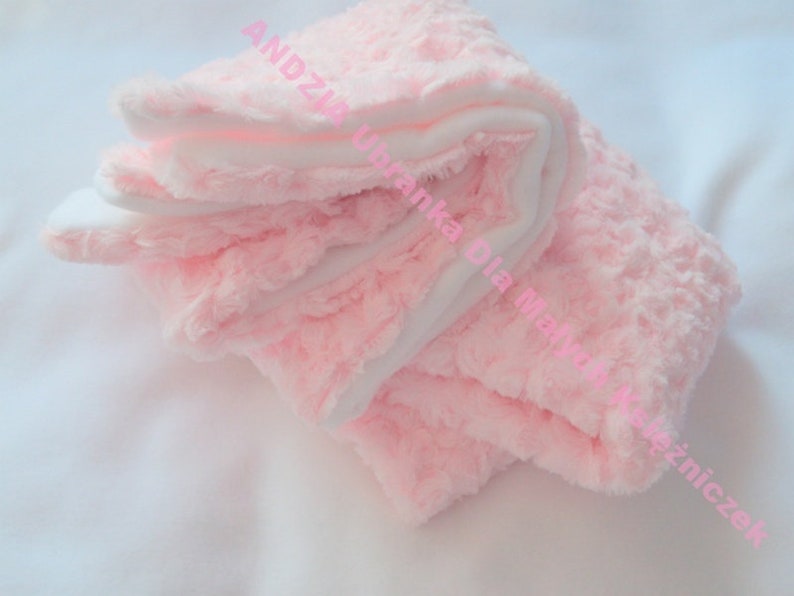 Baptism blanket, Fleece Minky fur, warm blanket, delicate blanket,Taufdecke, Fleece Minky Fell, warme Decke, zarte Decke zdjęcie 1