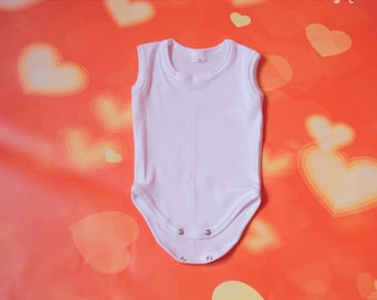 Weißer trägerloser Body, ärmelloser Tauf-Body,White Strapless Bodysuit, Sleeveless Baptism Bodysuit