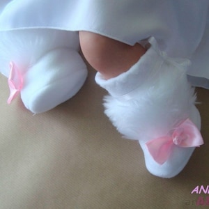 Fleecestiefel, zur TAUFE, warme Schuhe ,Fleece boots, for baptism, warm shoes, shoes for girls image 1