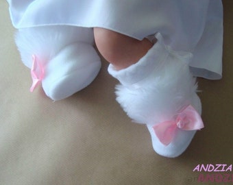 Fleecestiefel, zur TAUFE, warme Schuhe ,Fleece boots, for baptism, warm shoes, shoes for girls
