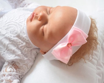 Headband cotton ,haarband,stirnband for taufe,hochzeit,opaska bawełniana dla dziewczynki, kokarda,różyczki,baptism