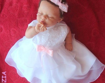 FABULOUS Dress Headband for BAPTISM lace frills